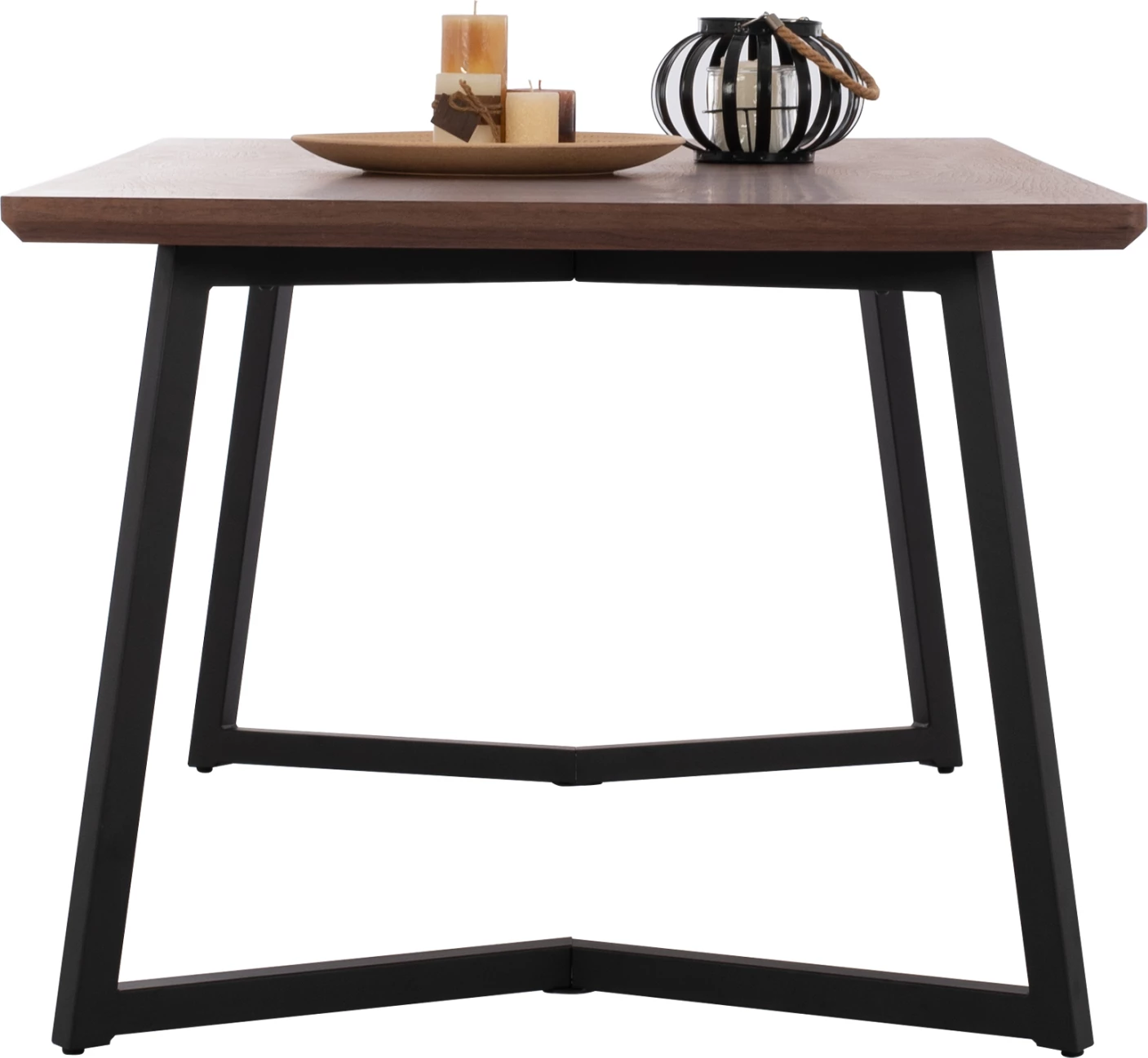 Tavolinë ngrënie JAY FH9304.02 MDF sipërfaqe ngjyrë arre këmbë metali 200x100x75H