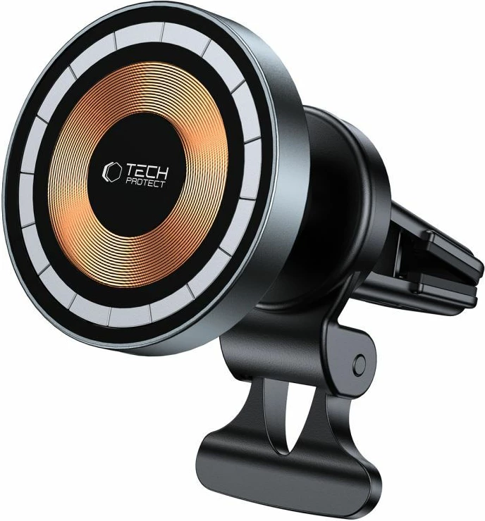 Mbajtës magnetik për celular me karikues wireless Tech-Protect MM15W-V5, për grilë ajri, 15W, i zi