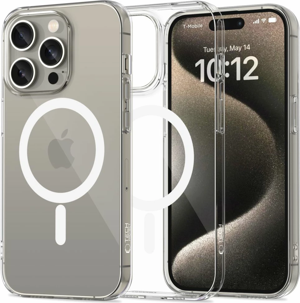 Mbështjellës Tech-Protect FlexAir MagSafe për iPhone 15 Pro, Transparent