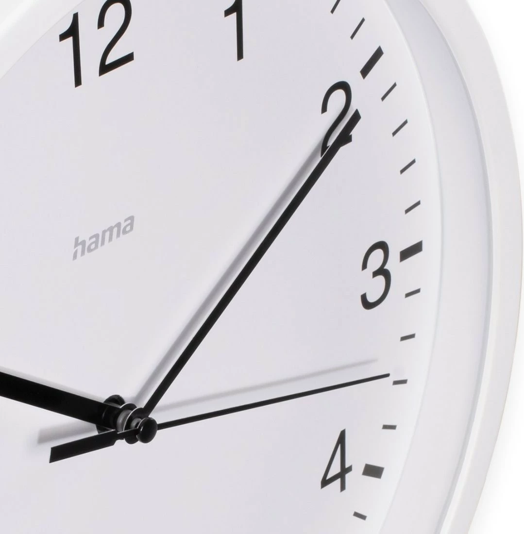 Orë muri Hama 185864, analoge, 25 cm, e bardhë