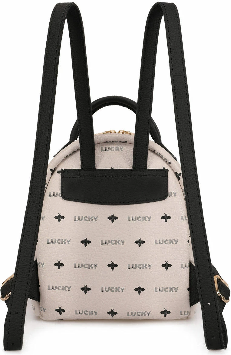 Çantë shpine Lucky Bees, krem e zezë, 338