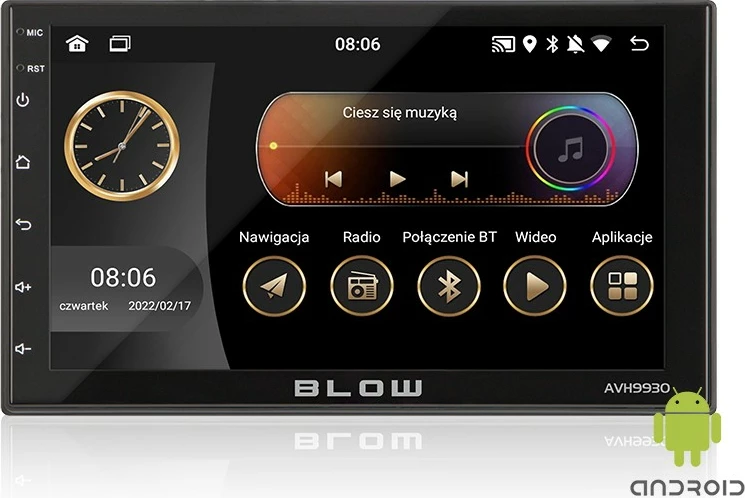 Radio veture BLOW AVH-9930, 2DIN, 7 inç, GPS, Android, Bluetooth, E zezë
