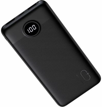 Powerbank VEGER L10S 10,000 mAh me ekran LCD/LED PD20W, e zezë, set me kabllo USB-A në Type-C