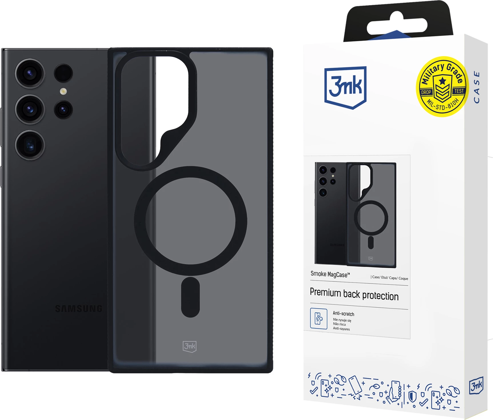 Mbështjellës 3mk Smoke MagCase me MagSafe për Samsung Galaxy S24 Ultra, gjysmë-transparent
