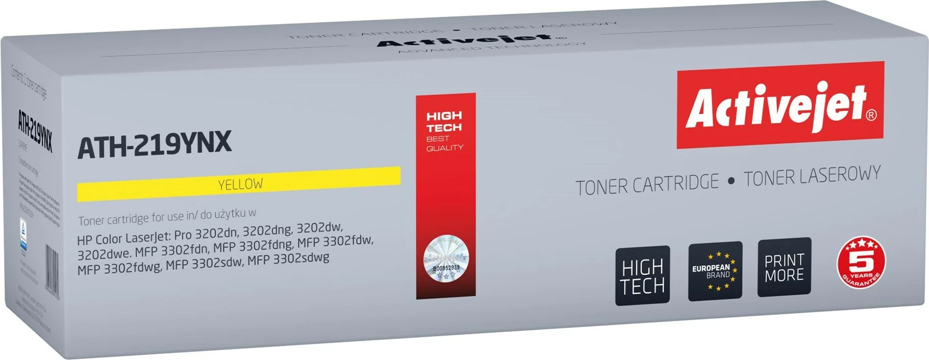 Toner Activejet ATH-219YNX për HP, 2500 faqe, e verdhë, me çip