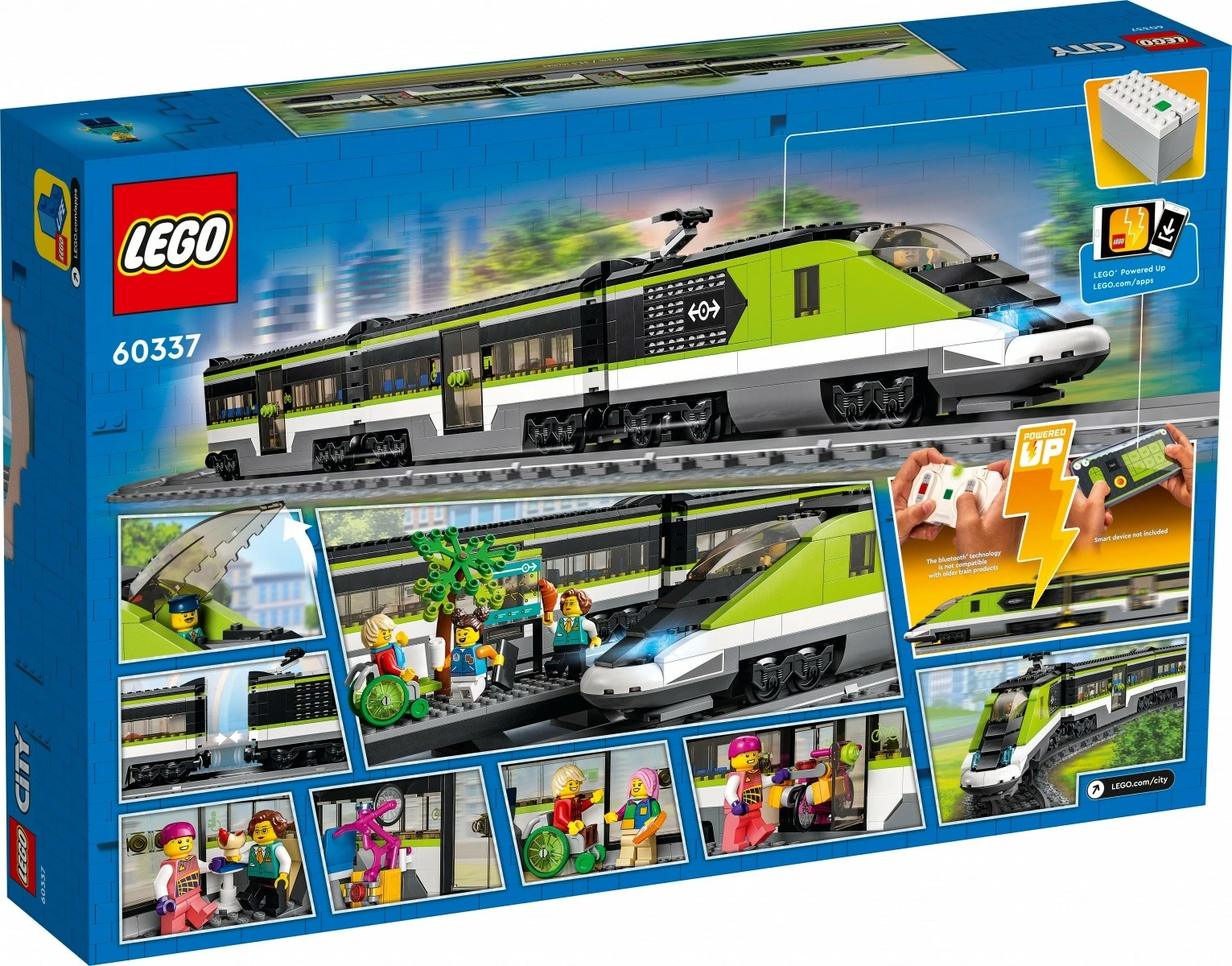 Set ndërtimi LEGO City Express Passenger Train 60337, 764 pjesë, me telekomandë, për fëmijë, shumëngjyrësh