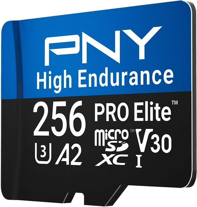 Kartelë memorie microSD PNY PRO Elite High Endurance 256GB, SDXC, UHS-I, U3, V30, A2, pa adapter