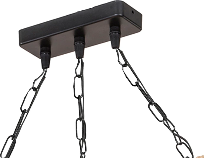 Dritë tavani PWL-1027 E27 metalike, ngjyrë natyrale e zezë, 48.5x10x47cm