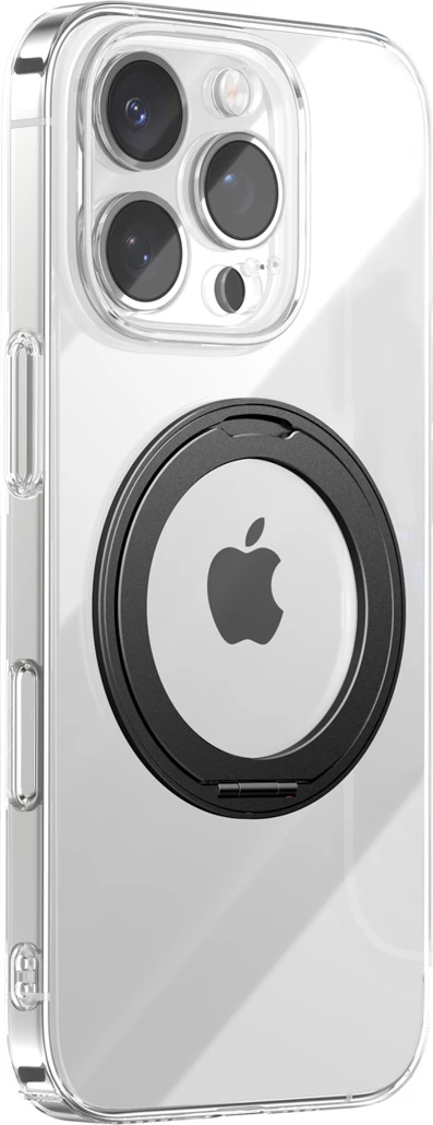 Mbështjellës Joyroom JR-16JL6 për iPhone 16 Pro Max, ultra i hollë 1.3 mm, MagSafe kompatibil me unazë/stand 360°, e zezë