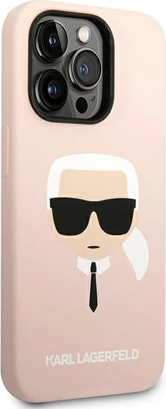 Mbështjellës Karl Lagerfeld KLHCP14LSLKHLP për iPhone 14 Pro 6.1", silikon, rozë