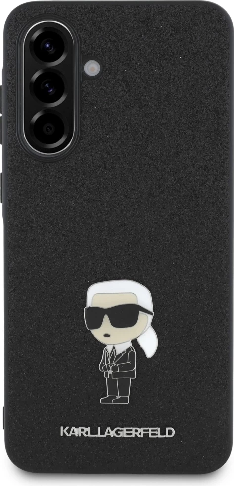 Mbështjellës Karl Lagerfeld Fixed Glitter Ikonik Logo Metal Pin për Samsung Galaxy A56, i zi