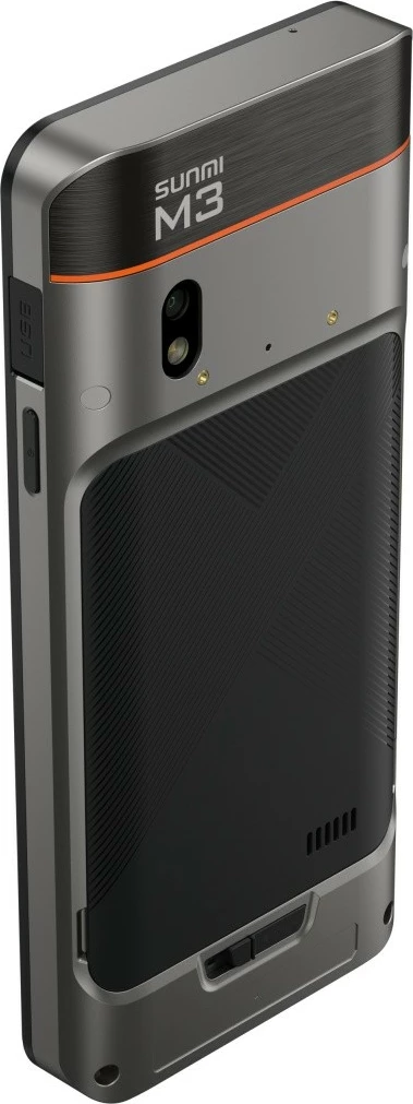 Terminal POS dorëmbajtës, Sunmi M3 A14, 6.75" 3GB/32GB, NFC SoftPOS, Wi‑Fi, IP65, bateri 5000 mAh, e zezë/argjendtë