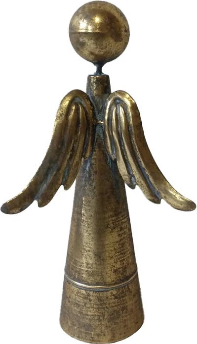 Dekorim Krishtlindjesh engjëll, metalik, ngjyrë kafe ari, 16x8x29cm