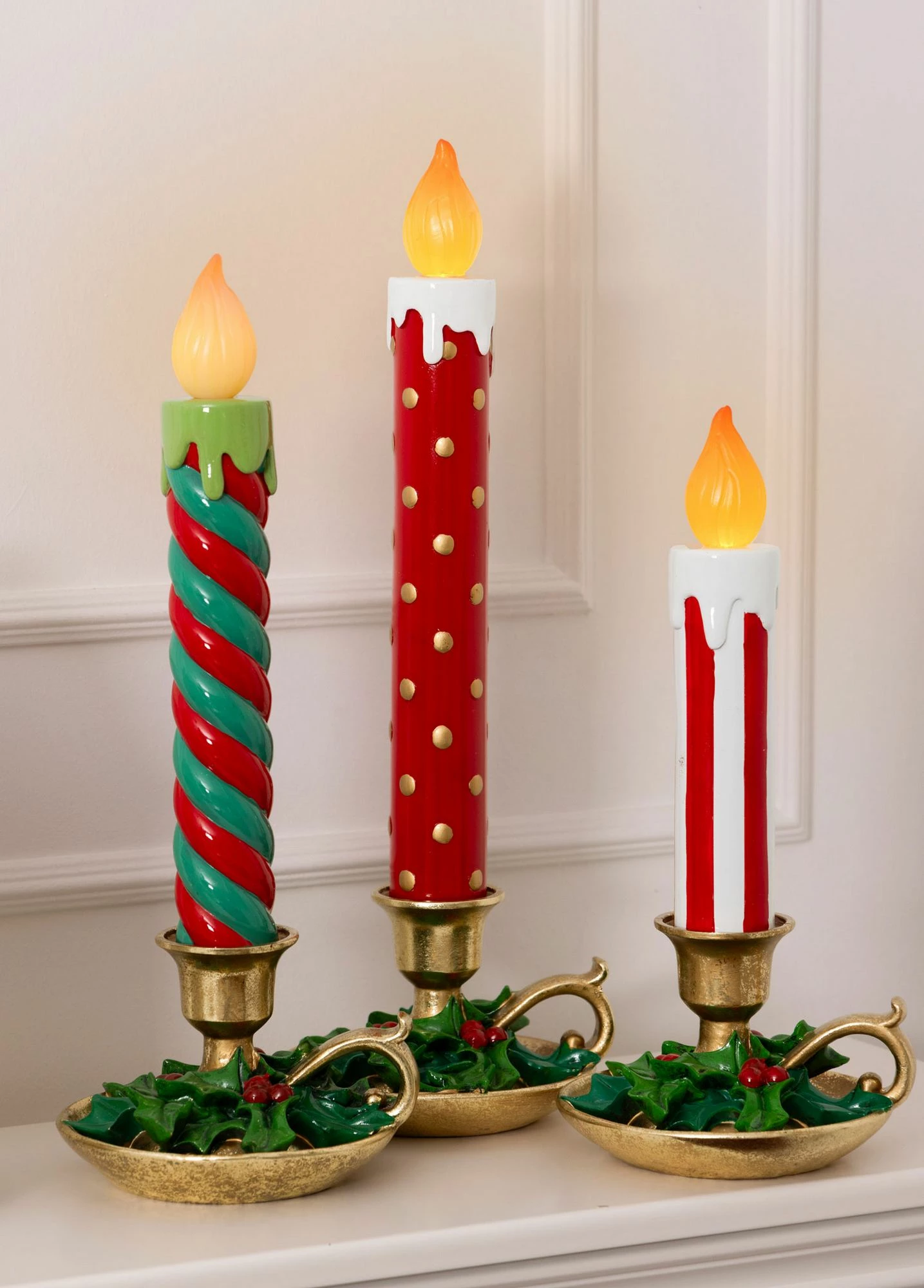 Objekt dekorativ qeramike me dritë LED, ngjyrë e kuqe dhe e bardhë, Evila Originals, SUS0222, 18x17x45cm