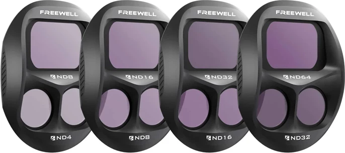 Set filtra ND, Freewell, FW-M4P-SPLITND, për DJI Mavic 4 Pro, Standard Day me split ND8/4 ND16/8 ND32/16 ND64/32, set 4 copë