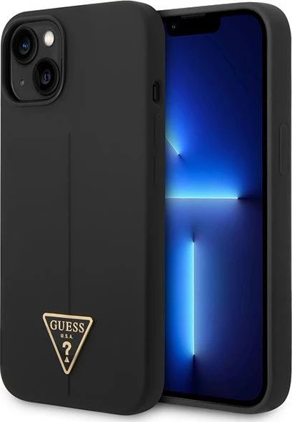 Mbështjellës Guess GUHCP14MSLTGK për iPhone 14 Plus 6.7", silikon, i zi