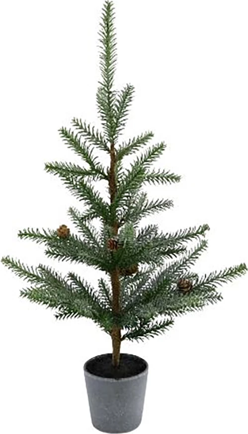 Pemë e Krishtlindjeve SAPEL në vazo, 36x36x69, PVC, ngjyrë e gjelbër-gri