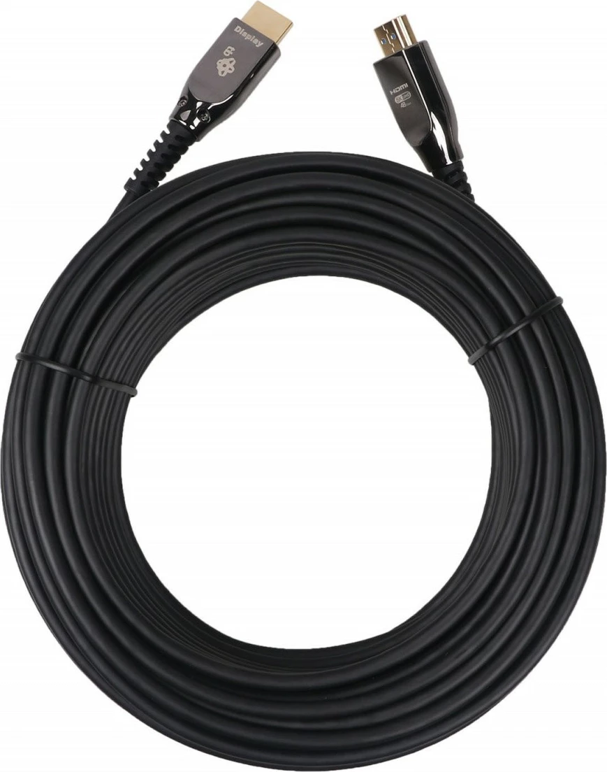 Kabllo HDMI 2.1, TB, AKTBXVHFO2115MB, 15 m, 8K 48 Gbps, konektorë Type A M-M, kontakte të arta, optike, e zezë