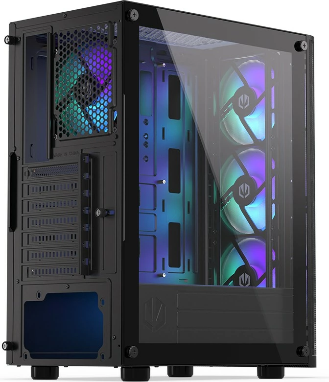 Kasë Endorfy Ventum 200 ARGB, ATX, 4 ventilatorë ARGB, xham i temperuar, e zezë