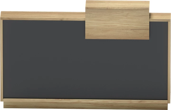 Banak recepsioni Lotus, ngjyrë natyrale-antracit, 160x60x105cm