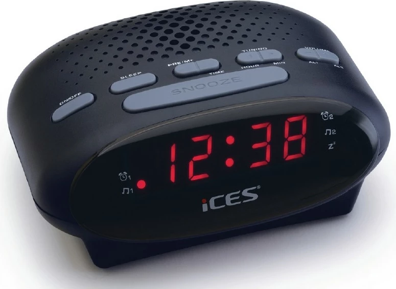 Radio me orë alarmi Lenco ICR-210, LED, FM, e zezë