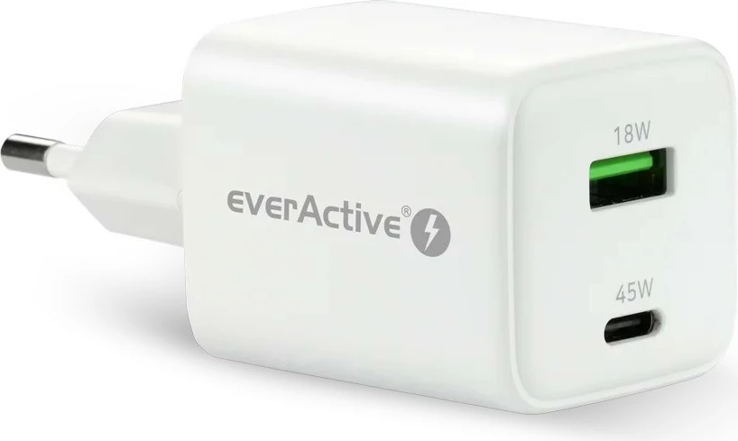 Karikues muri everActive SC-450Q, 45W, 1x USB, 1x USB-C, Bardhë