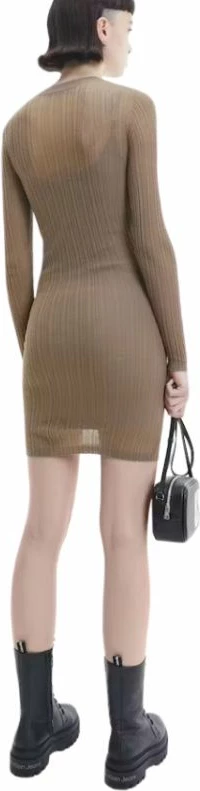 Fustan Calvin Klein për Femra, ngjyrë krem