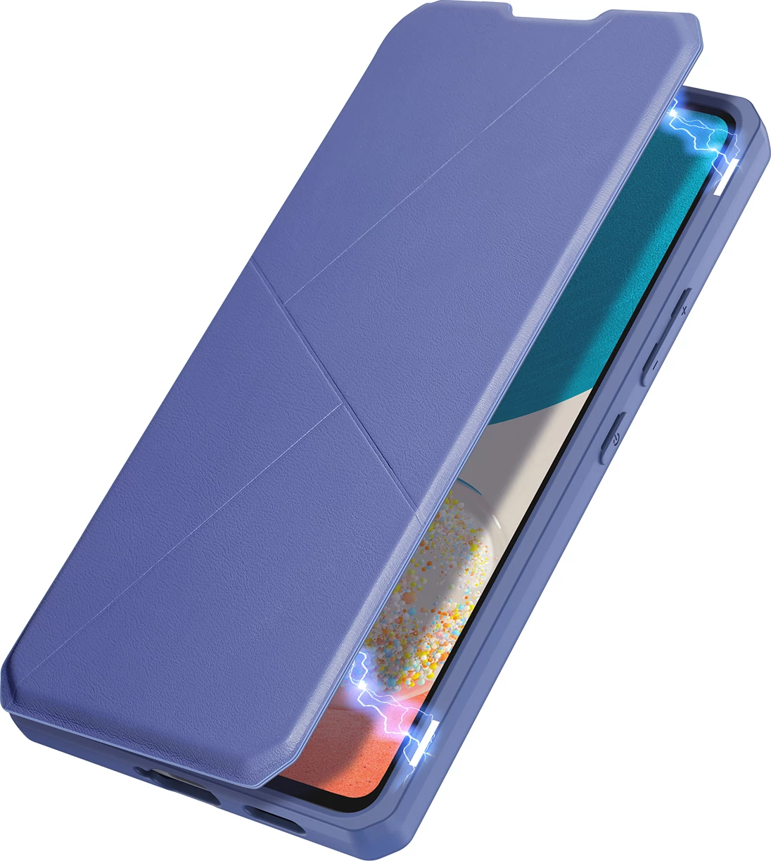 Mbështjellës Dux Ducis Skin X për Samsung Galaxy A73, me xhep për karta, me stand, kaltër