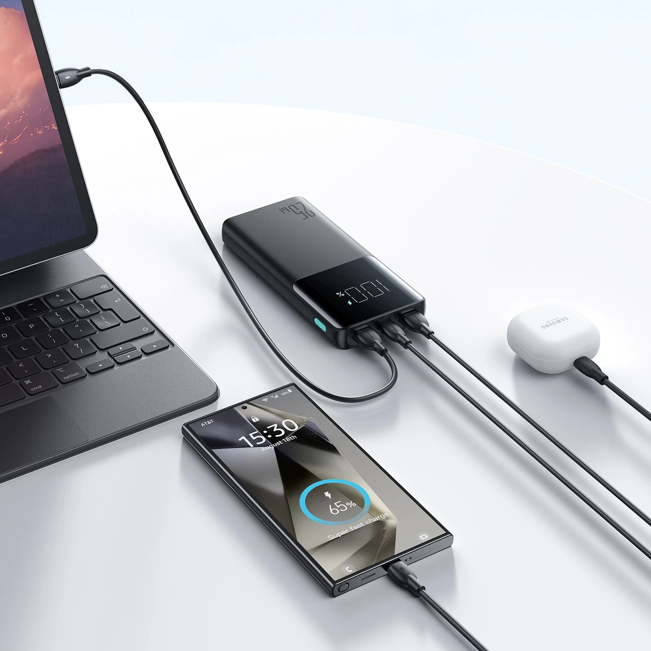 Powerbank Joyroom JR-PBF20, 10000mAh, 25W, me ekran, e zezë