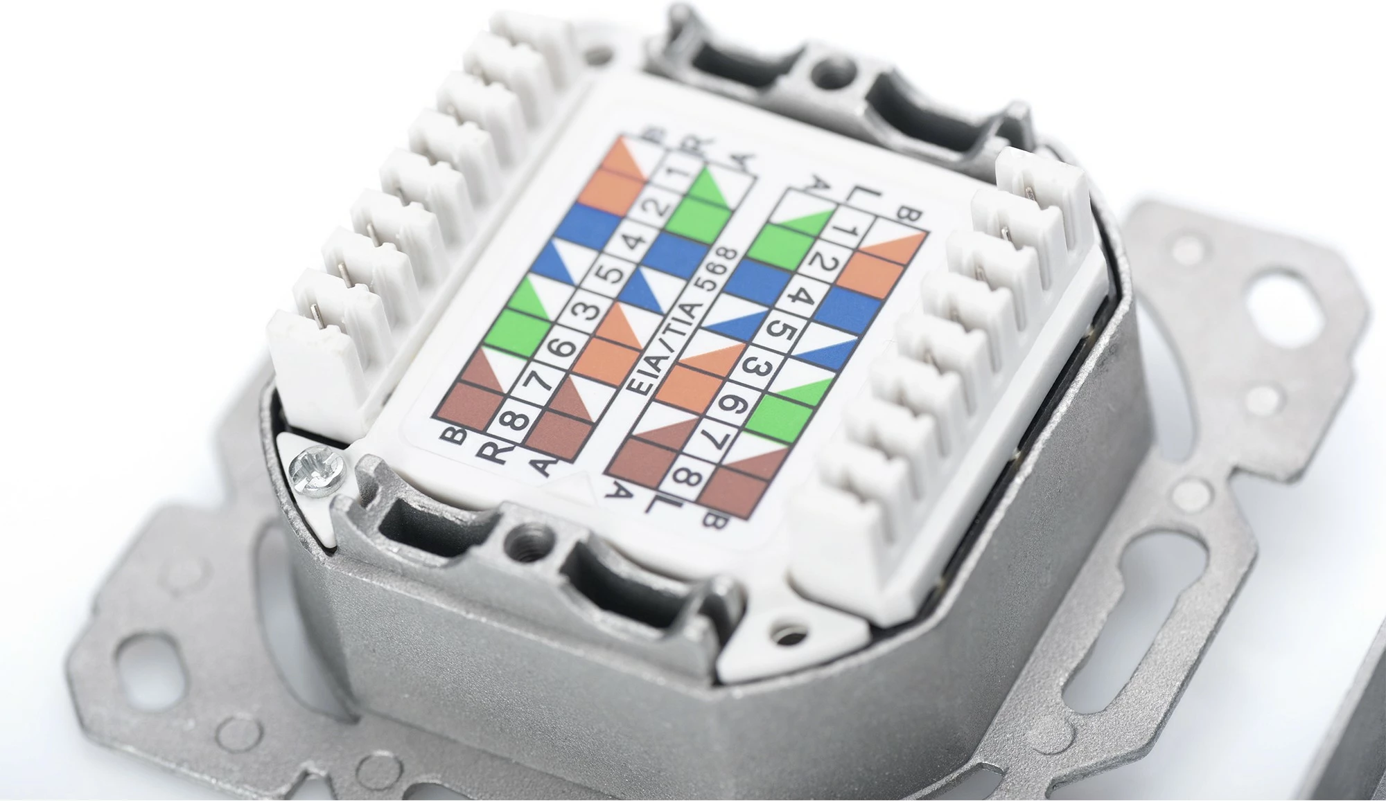 Prizë rrjeti Digitus Cat6a 2xRJ45, e bardhë, Unterputz