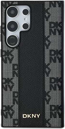 Mbështjellës DKNY Leather Checkered Mono Pattern MagSafe për Samsung Galaxy S24 Ultra, i zi
