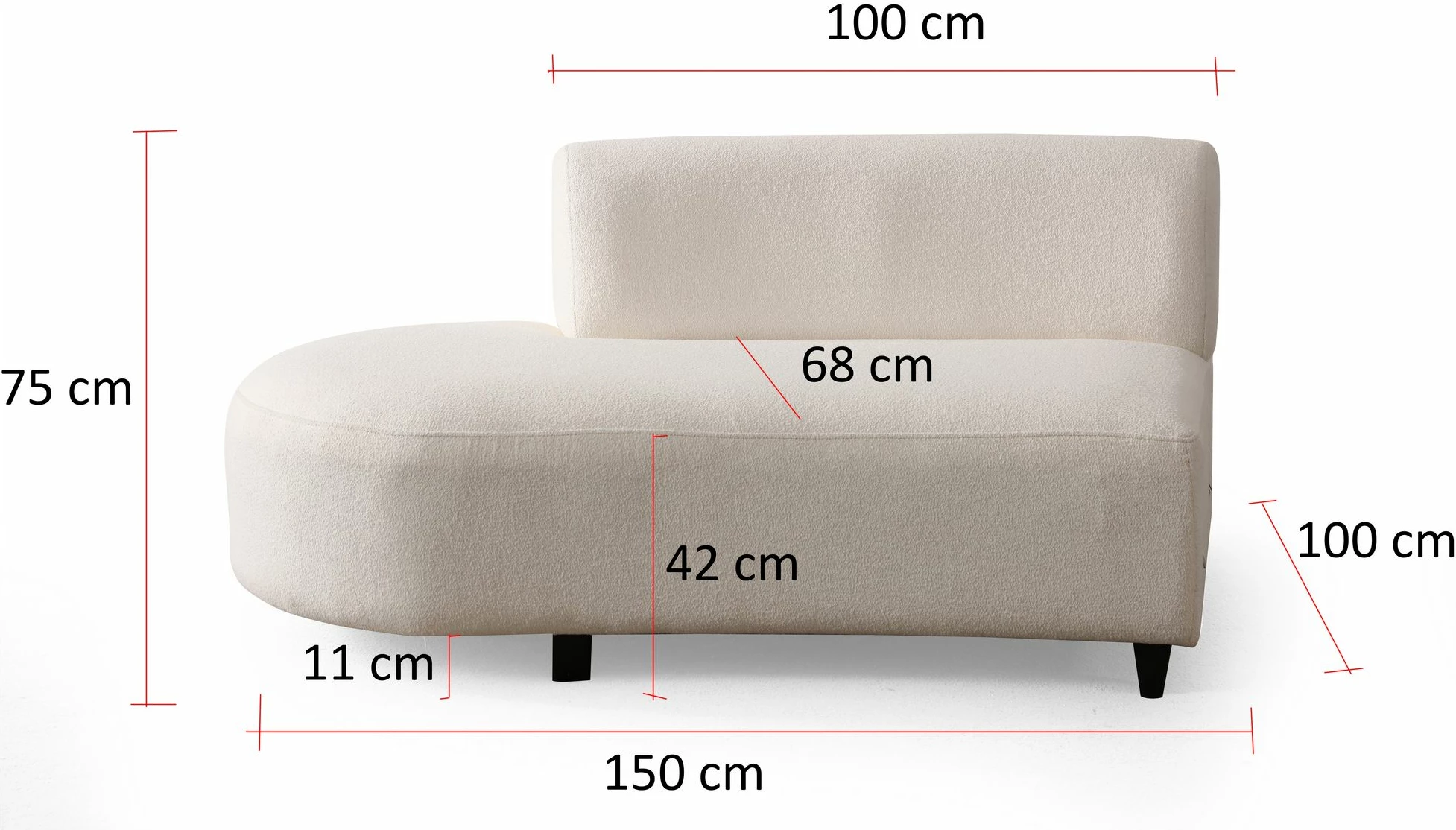 Kënd divani Atelier del Sofa, ngjyrë krem, (1L + 1R) - kënd v2