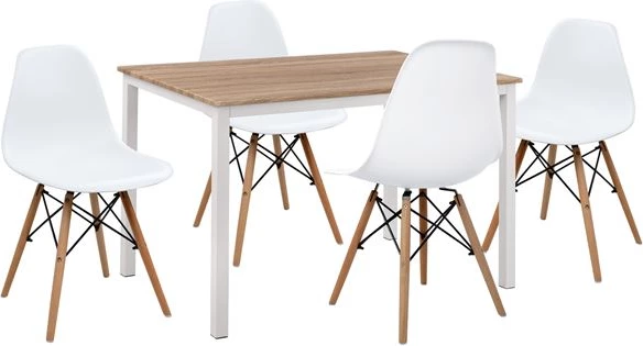 Set 5 pjesë Tavolinë sonama & karrige PPn Twist Sedilje Bardhë FH11014 110x70x76 cm