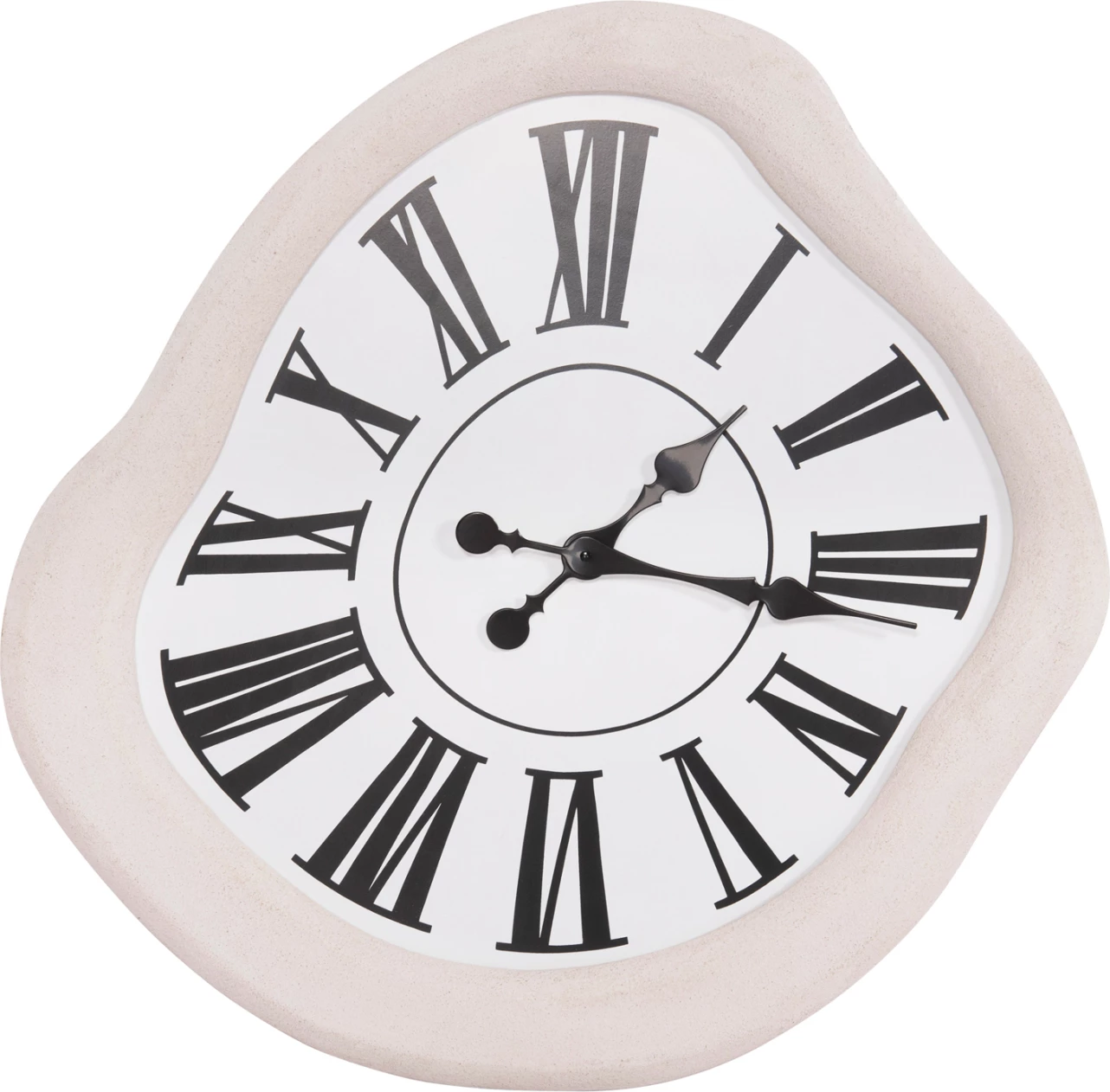 Orë muri SANTORINI FH4515 MDF ngjyrë e bardhë e zbehtë, tregues të zinj & numra latinë, 58x2,5x61Hcm.