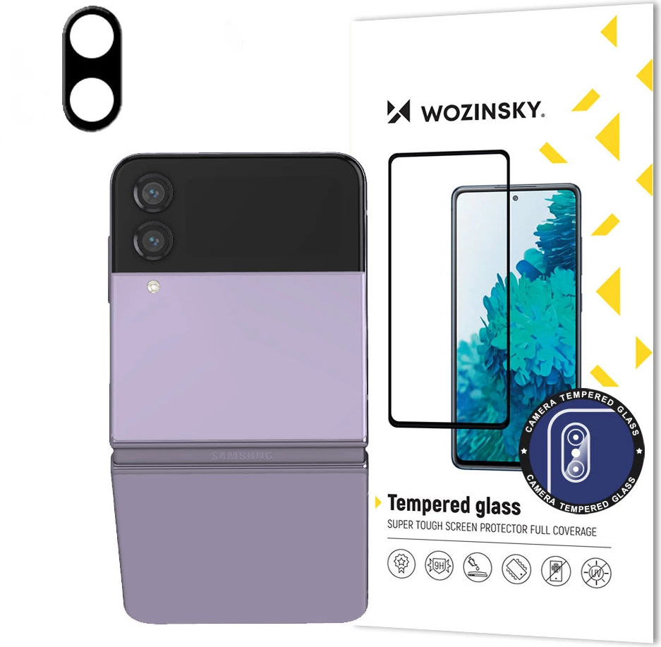 Xham i temperuar për kamerë Wozinsky Full Camera Glass për Samsung Galaxy Z Flip 4, 9H, i zi