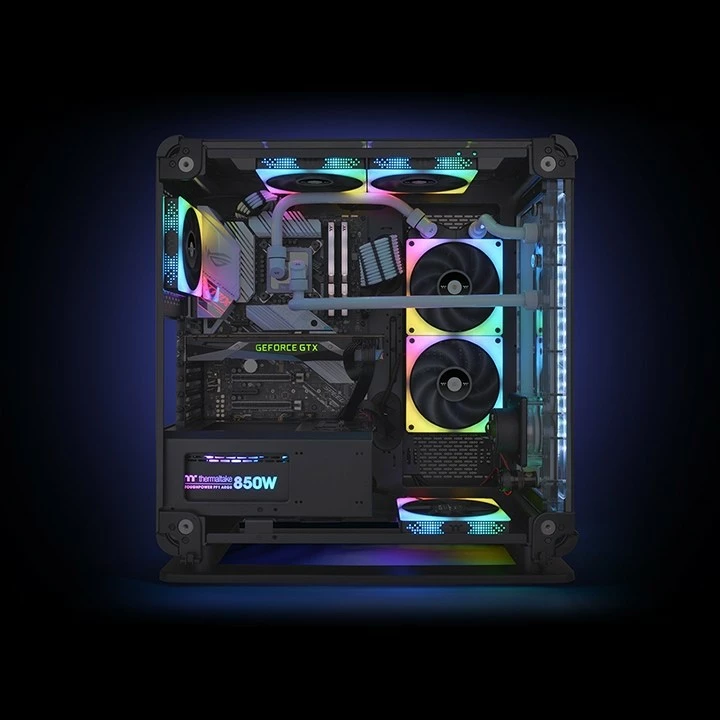 Ventilatorë kasë Thermaltake Toughfan 14, 140mm, 3 copë, RGB, i bardhë