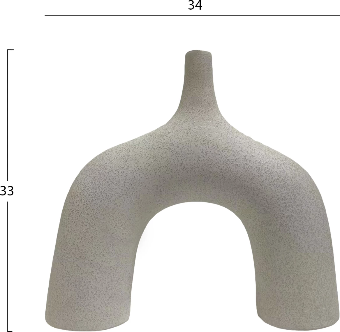 Dekor tavoline prej qeramike, seri ISIL, FH4601.01, ngjyrë e bardhë e zbehtë me kristalizim, 34x10x33H cm