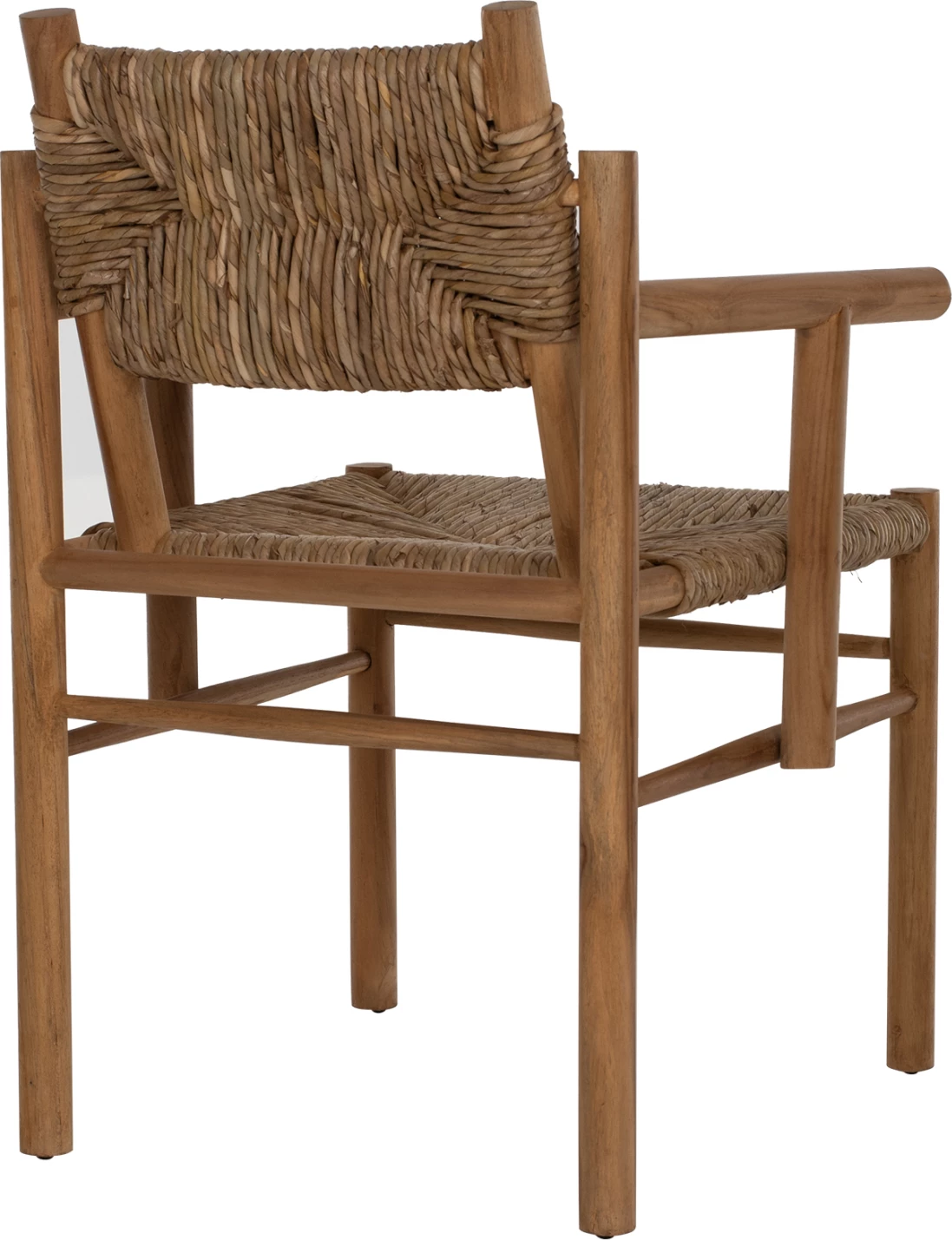 Karrige me krahë FH9378, dru TEAK & rush-matt, natyrale, 53x55x82 cm