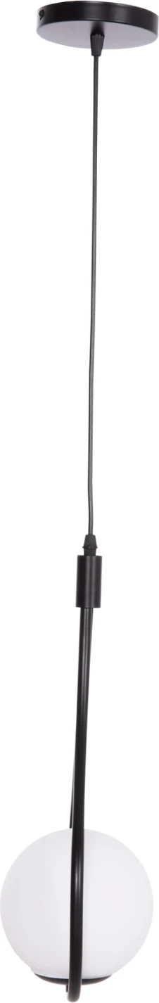 Llambë tavani varëse Droplet, metal i zi, glob i bardhë qumështor, FH7503.11, 23.5x12x147cm