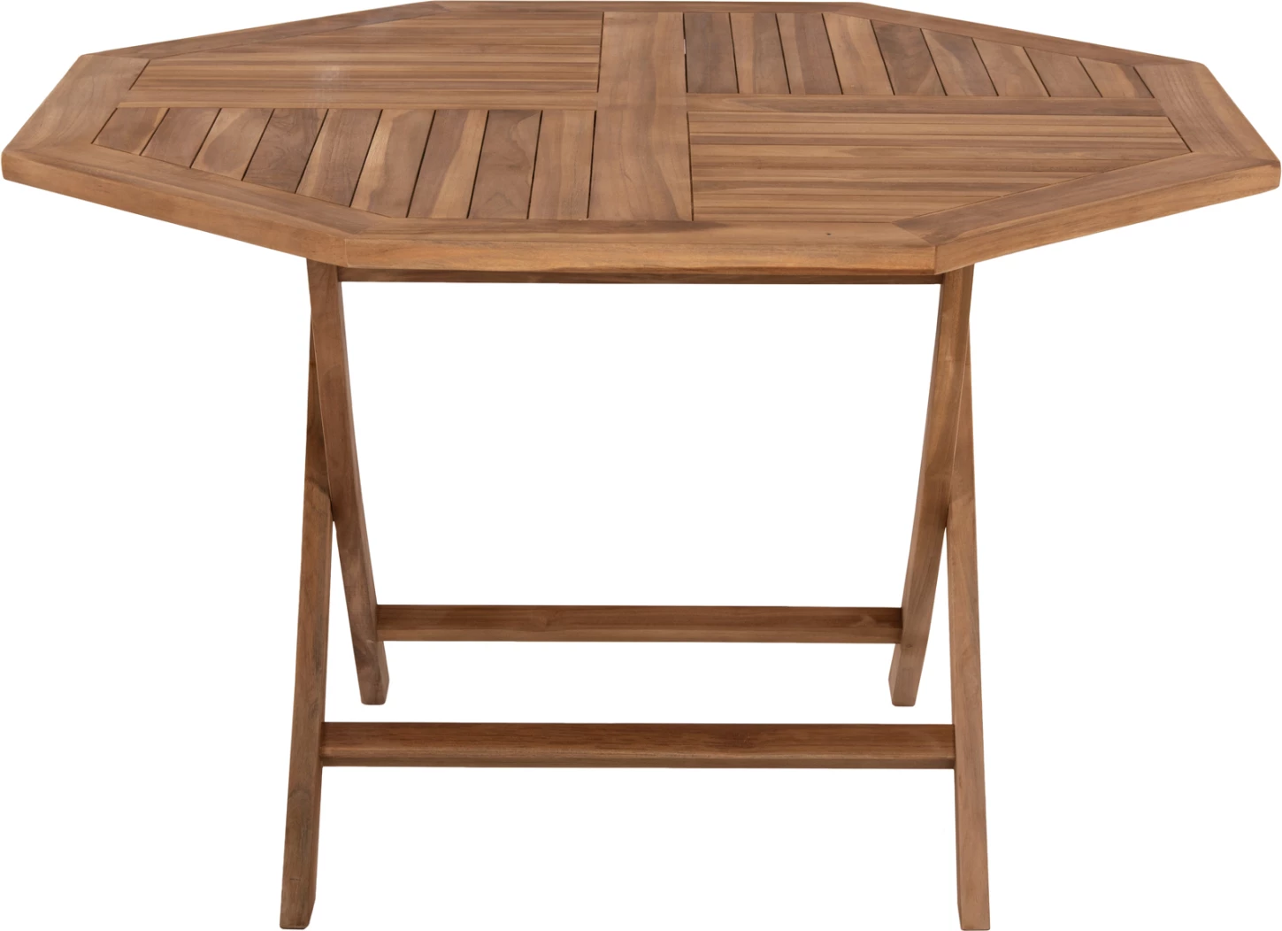 Tavolinë polygonale për jashtë KENDALL FH9545 e palosshme, ngjyrë natyrale, 120x120x75H cm