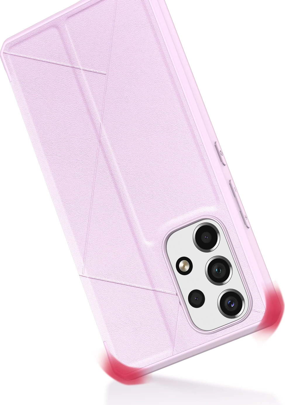 Mbështjellës Dux Ducis Skin X për Samsung Galaxy A73, me xhep për kartela, rozë