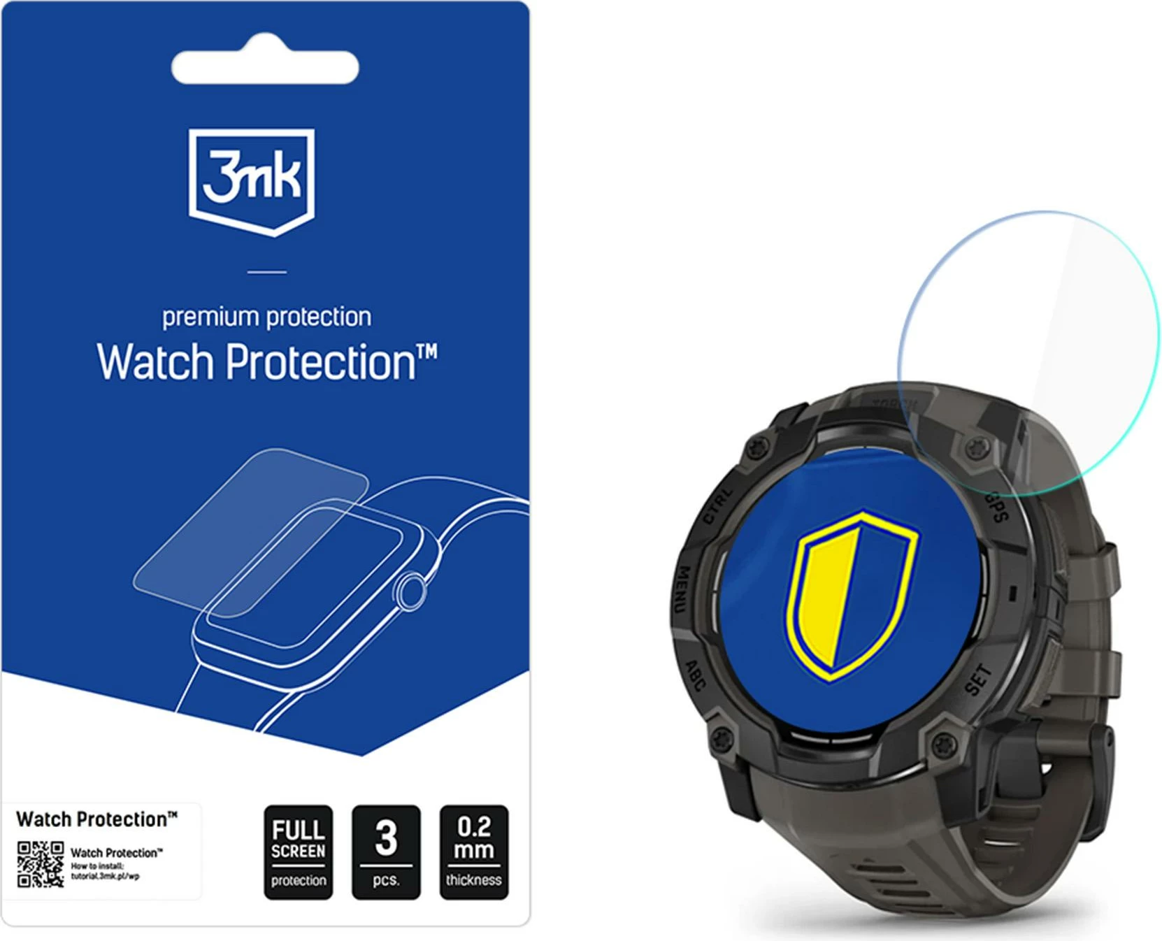Mbrojtës ekrani për smartwatch 3mk Protection, për Garmin Instinct 3 50mm, set prej 3 copë