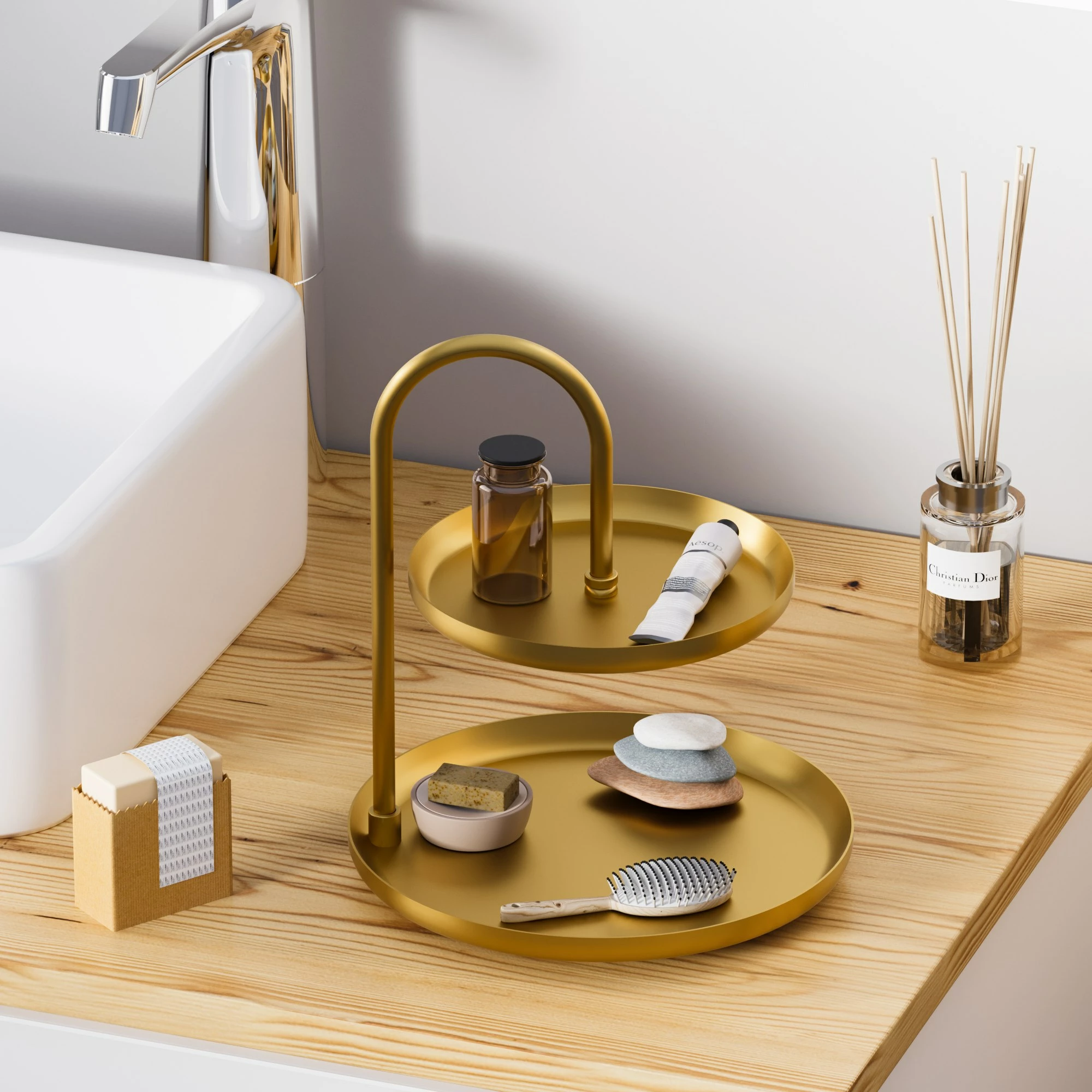 Aksesor dekorativ metalik, dizajn Aberto, Kormen-B, ngjyrë ari