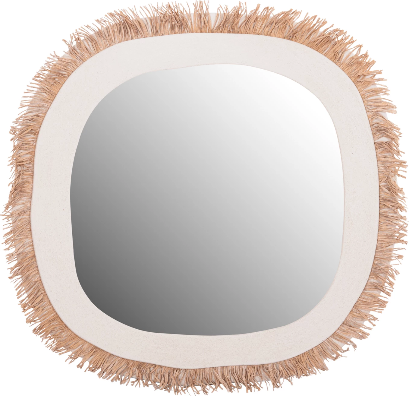 Pasqyrë muri Santorini FH4527 MDF ngjyrë të bardhë të çelët-dekor në bezhë 78x1,8x78H cm.