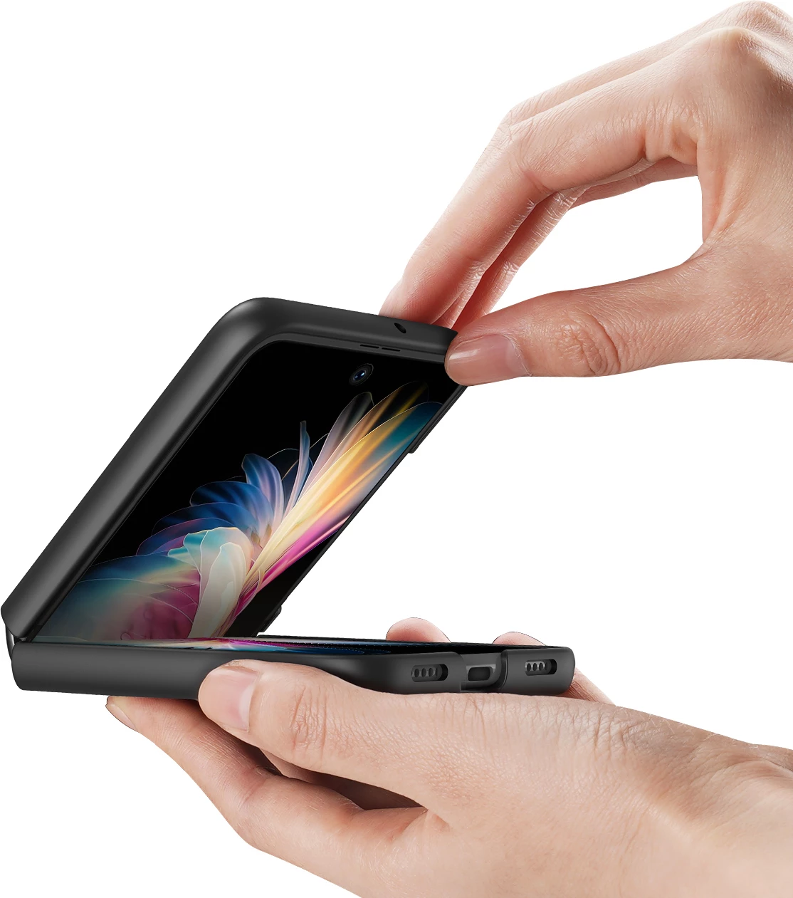 Mbështjellës Dux Ducis Fino për Huawei P50 Pocket, najlon, e zezë