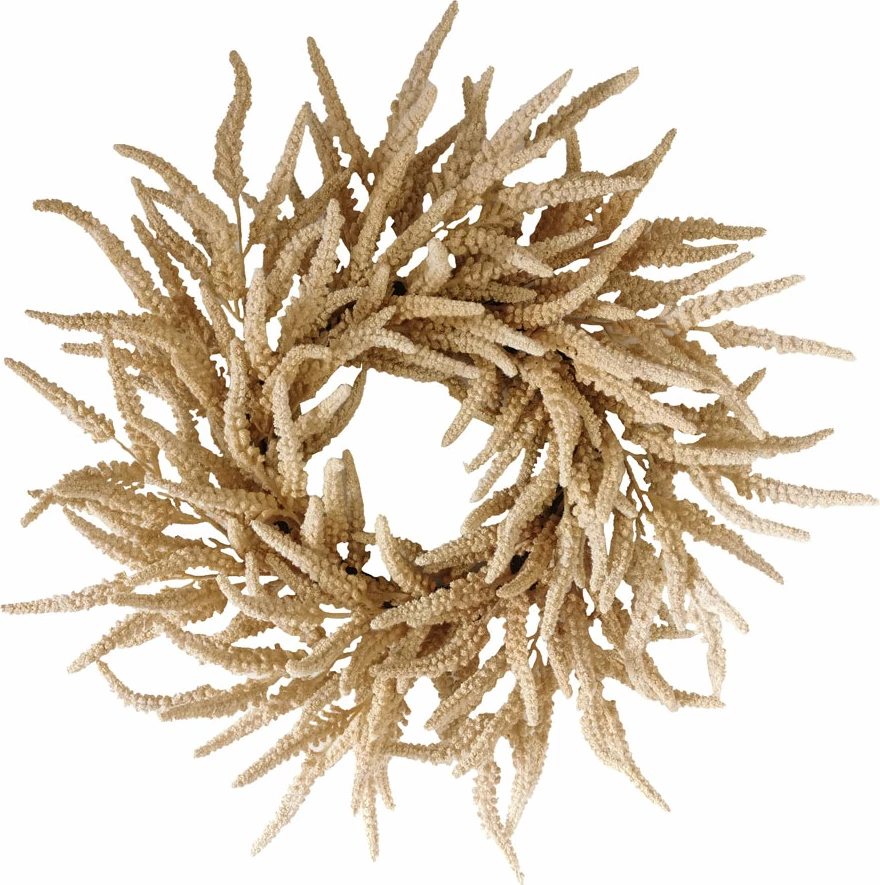 Kurorë dekorative vjeshte, PVC, ngjyrë bezhë, 65x65cm