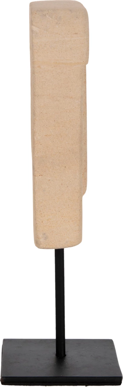 Dekor tavoline fytyrë, gur Paras, qëndrim metalik i zi, FH4312, 9x3x22 cm