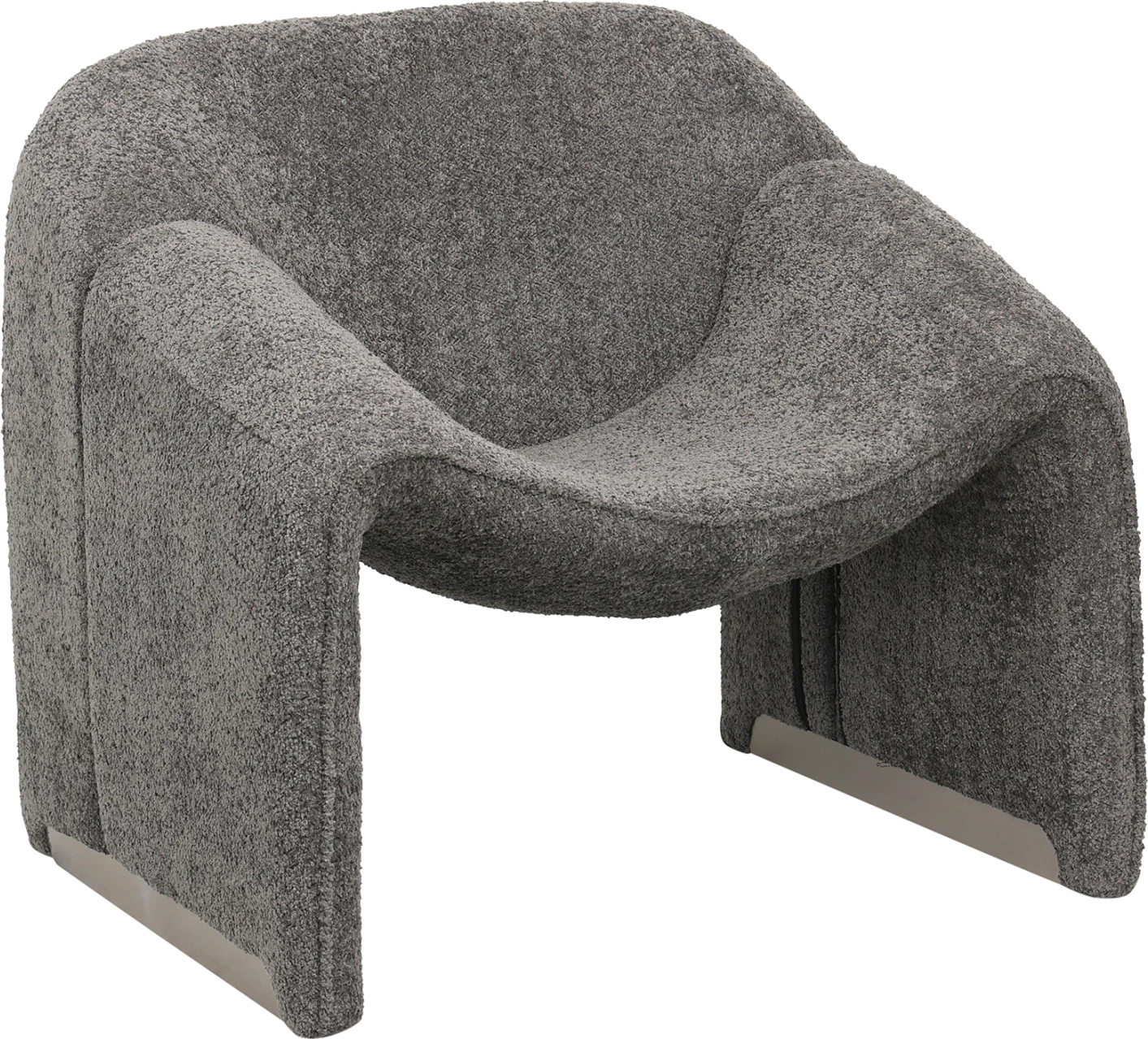 Karrige SPINER FH9599.01, pëlhurë boucle gri, 81x64x74H cm