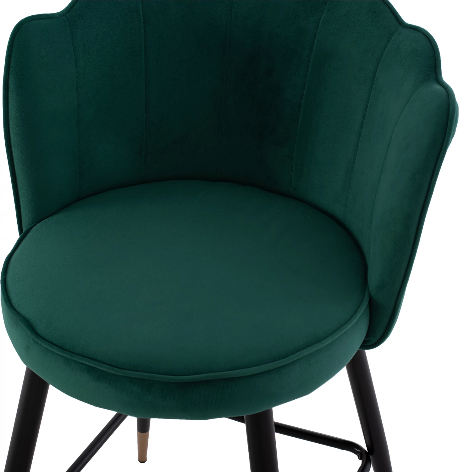 Karrige për bar mesatare, FH8736.03, kadife e gjelbër, kornizë metalike, 50x50x90 cm., set prej 2 copë