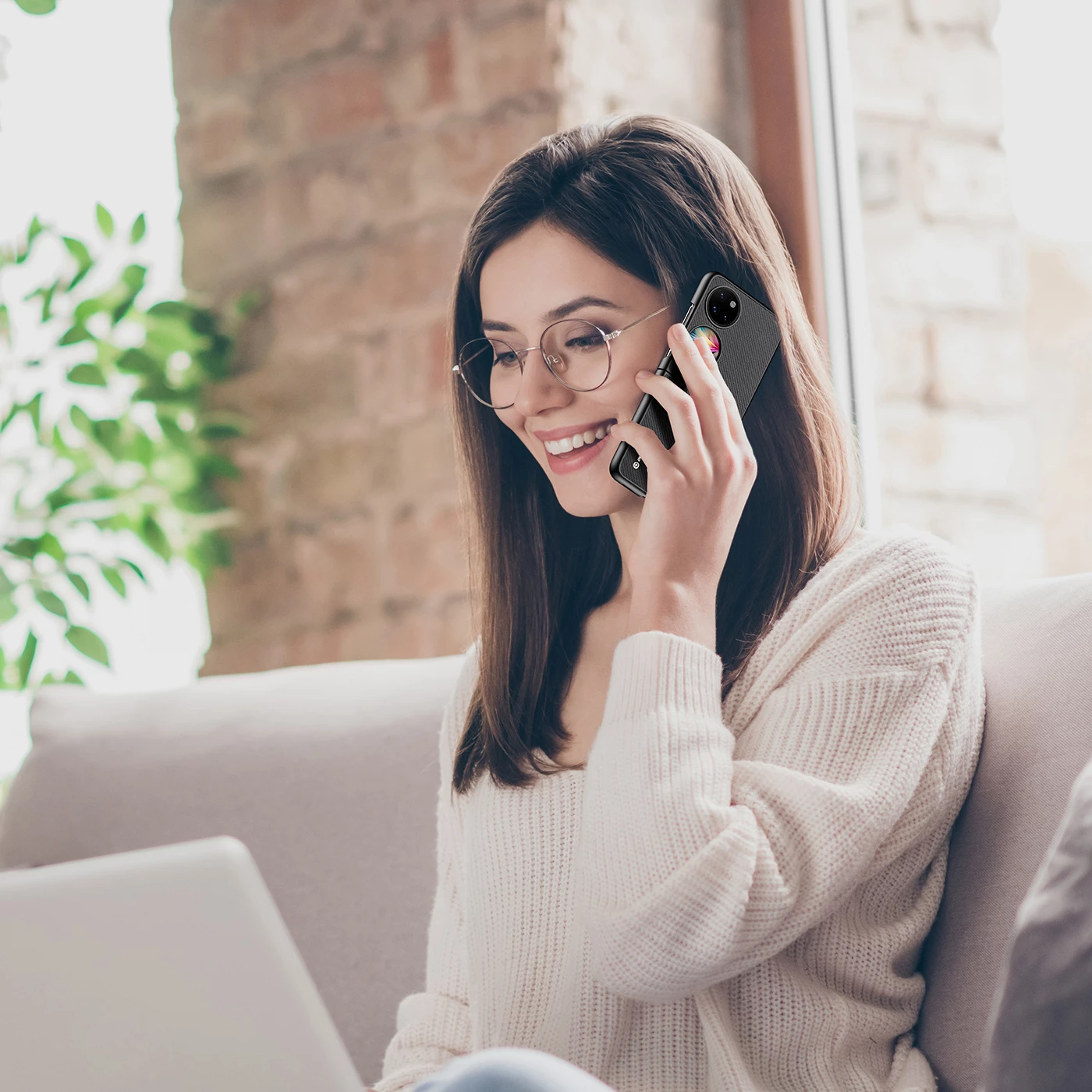 Mbështjellës Dux Ducis Fino për Huawei P50 Pocket, najlon, e zezë